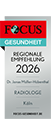 FOCUS Siegel 2026 Dr. Jonas Müller-Hübenthal Radiologe